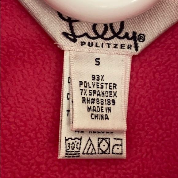 Lilly Pulitzer hot pink fleece jacket sz S - Picture 4 of 4